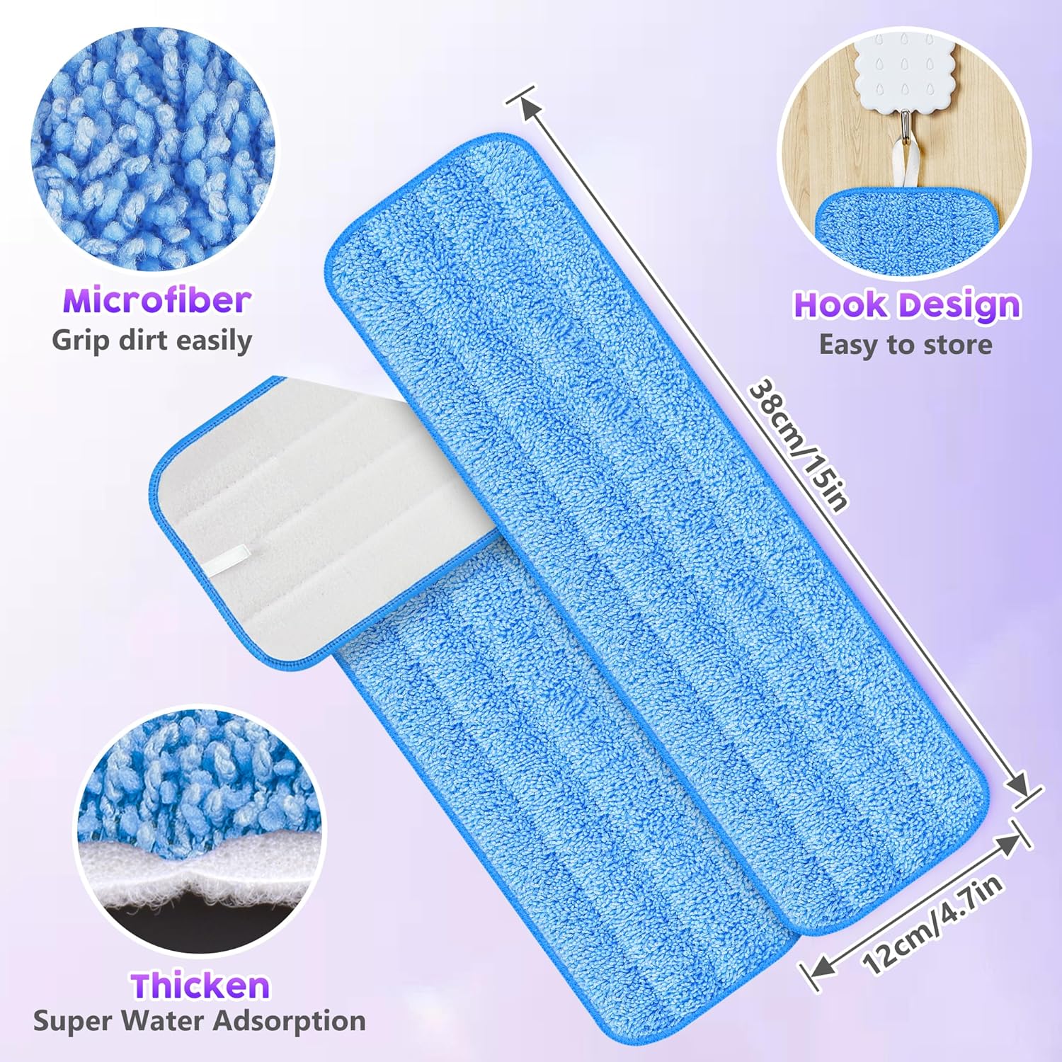 6-Pack Reusable Mop Pads for Swiffer PowerMop