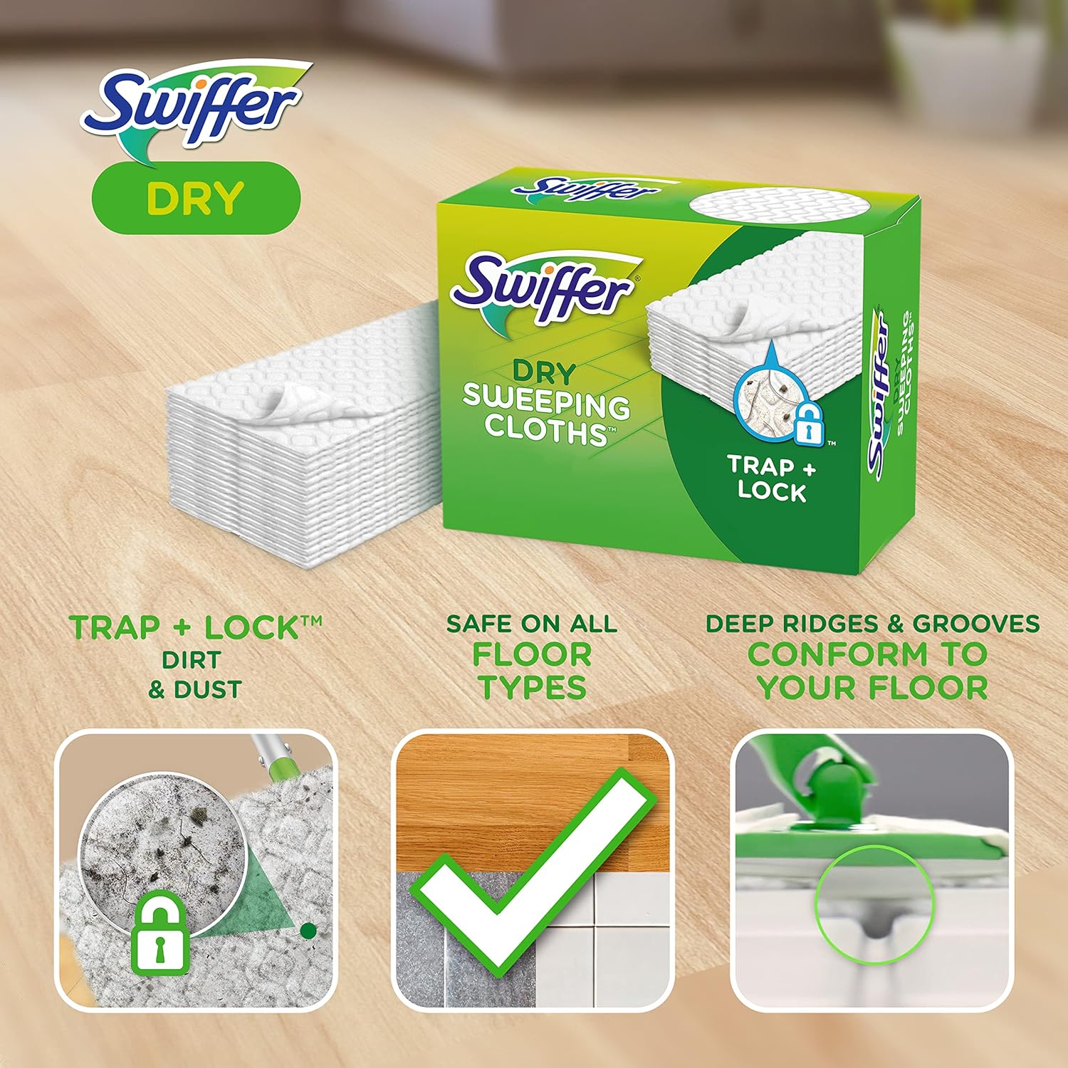 Swiffer Sweeper Dry Sweeping Pad Multi-Surface 32 Count