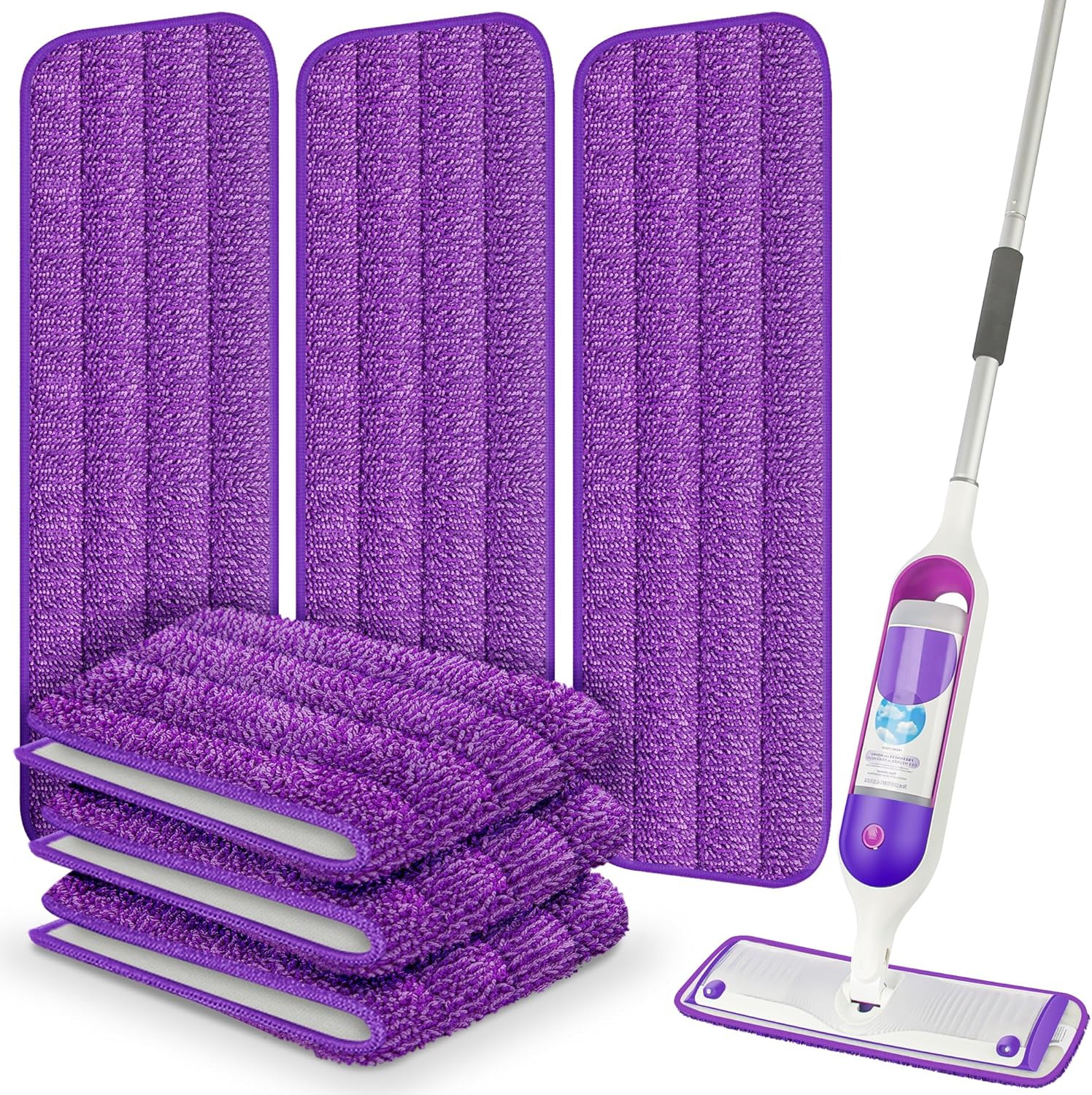ILAVCOOL 6-Pack Refillable Microfiber Mop Pads for Swiffer PowerMop