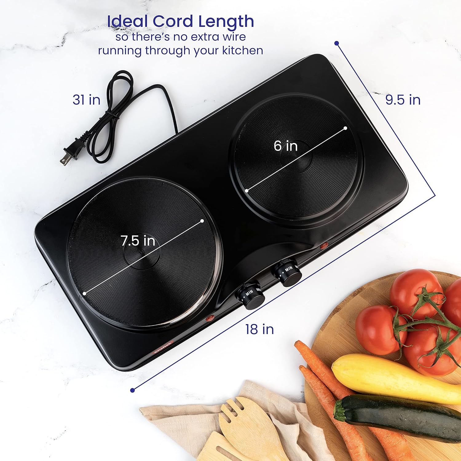 Cheftek Electric Double Burner 1700W