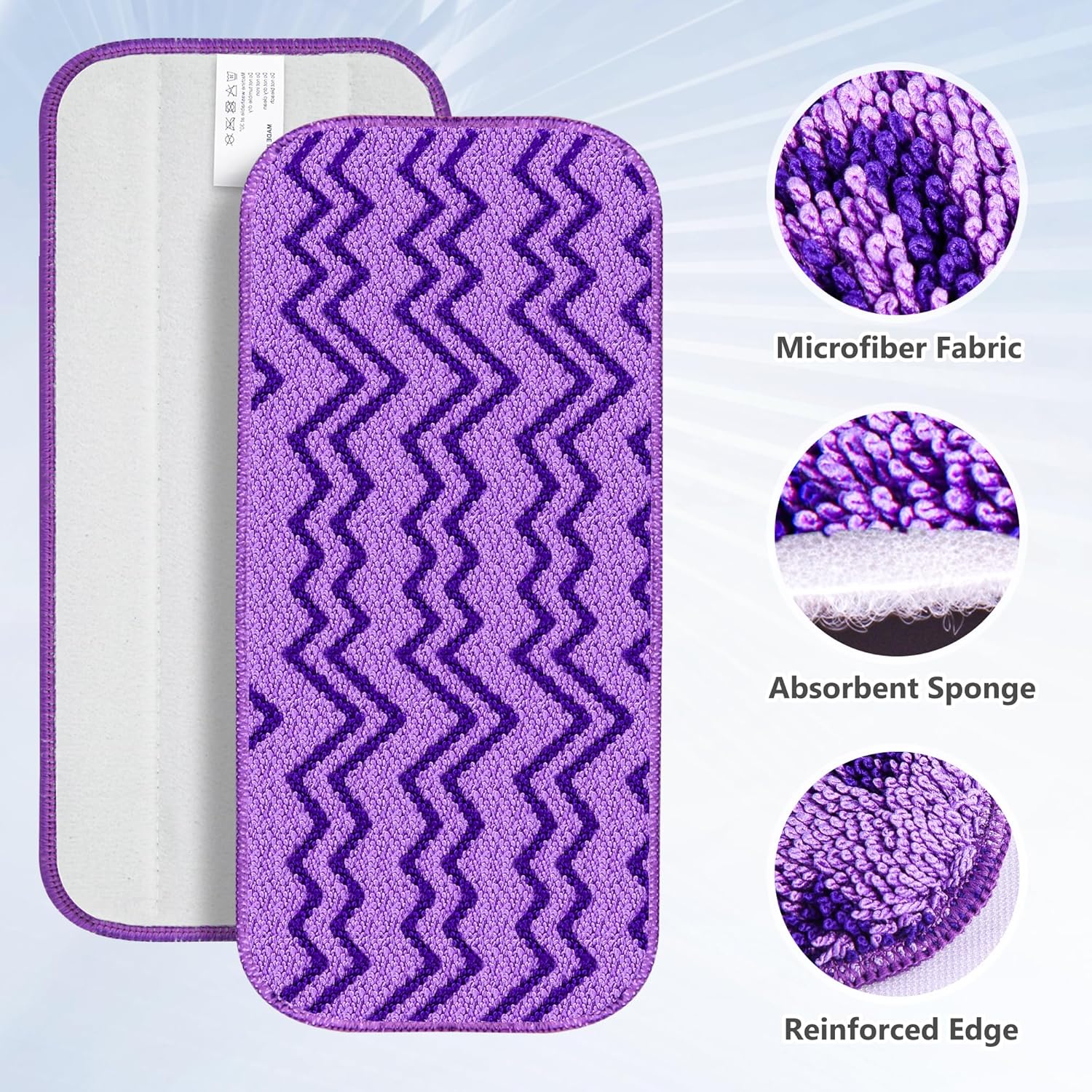 6-Piece Reusable Mop Pads for Swiffer Wet Jet